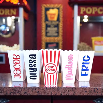 Personalized Popcorn Party Containers: Carnival Circus Theme