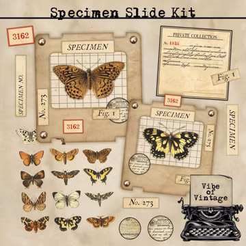 Printable Specimen Slide Kit for junk journals. (READY TO USE)