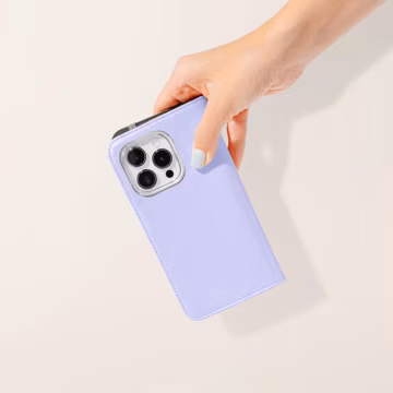 Lavender Blue Aesthetic Wallet Phone Case, Vegan Leather Card Holder Case iPhone 17 16 15 14 13 Pro Samsung Galaxy S26 S25 S24 Plus Ultra