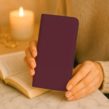 Deep Pink Aesthetic Trendy Wallet Phone Case, Vegan Leather Card Holder Case iPhone 17 16 15 14 13 Pro Samsung Galaxy S26 S25 S24 Plus Ultra