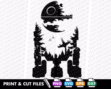 Star Wars R2D2 Death Star SVG, Cricut Silhouette Cut File (Digital Download) EPS, PNG