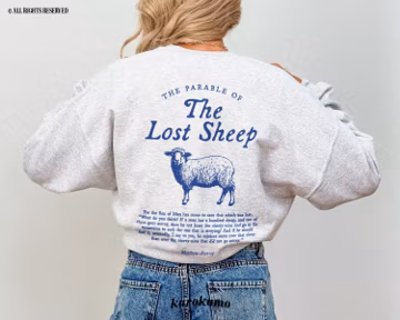 Parable of the Lost Sheep Bible Verse Crewneck Faith Based Clothing Worship Gospel Sweatshirt Minimalist Christian Catholic Religious Gifts