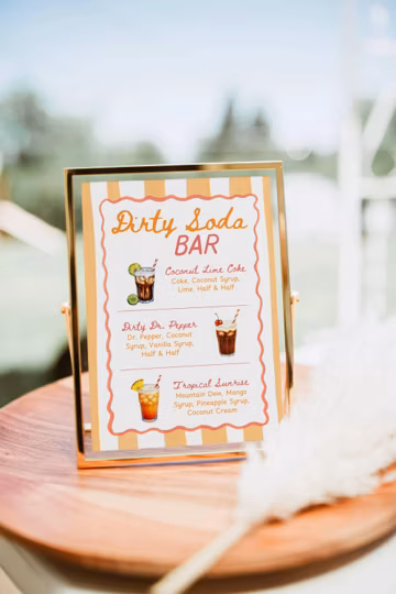 Dirty Soda Bar Sign Template, Editable Canva Menu, Wavy Stripes Stripe Soda Bar, Summer Party Birthday Drink Recipes, Instant Download