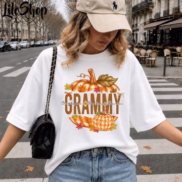 Personalized Grammy Pumpkin Shirt, Custom Fall Grandma Shirt with Kids Name, Autumn Grammy Sweatshirt, Pumpkin Season Grammy Shirt
