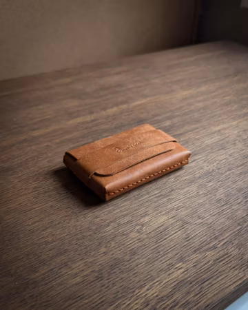 Minimalist Leather Card Holder Wallet, Slim Coin Pouch