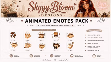 Coffee Animated Emote Pack (Twitch + Discord)