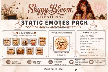 Static Coffee Emotes +1 Animated (Twitch/Discord)