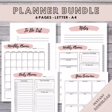 Planner Bundle, Printable Planners, Planner Pack, Life Planner Digital, Household Planner, Planner Set, Printable Plan Set