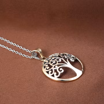 Handmade Brass Tree of Life Pendant Necklace: Boho Spiritual Jewelry
