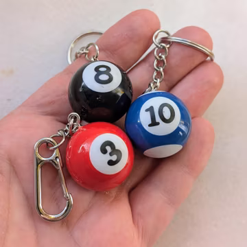 8 ball keychain, pool ball keychain, magic 8ball keyring, eight ball charm, cool y2k billard snooker gift, schlüsselanhänger billiardkugel
