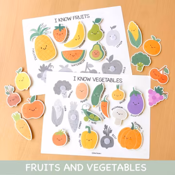 Fruits and Vegetables Matching Activity Preschool Printables Montessori Activity for Kids Fruits Vegetables Sorting Worksheets Homeschool