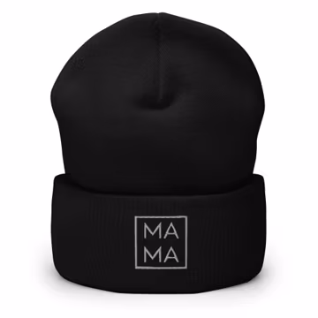 Mama beanie, embroidered unisex cuffed beanie, mama gifts, women hat.
