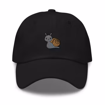 Snail hat, kawaii snail hat, embroidered unisex baseball hat for adults, snail cap.