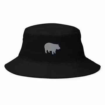 Hippopotamus hat, embroidered unisex bucket hat, hippo gifts.
