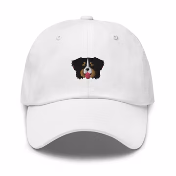 Bernese mountain dog hat, berner baseball hat, berner gifts, bernese mountain dog gifts.