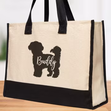 Havapoo Tote Bag, Gift Custom Bag, Personalized Gift Bag, Custom Dog Mom Gift, Personalized Pet Bag, Custom Pet gift, Canvas Tote Bag