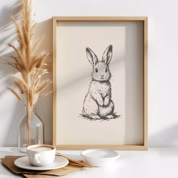 Bunny Print | Easter Decor | Rabbit Wall Art | Farmhouse Bunny Art | Cottagecore Home Decor | Easter Gift | Digital Download