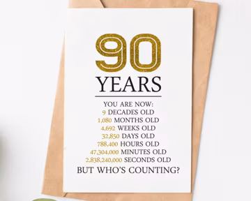 Happy 90th Birthday Card, 90th Birthday Gift For Women Men, 90 Years But Who'S Counting Funny Greeting Card Great Grandma Grandpa