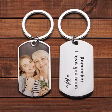Custom Mom Photo Keychain, Personalized Mothers Day Gift from Daughter, Mum Photo Keyring, Mama Picture Keychain, Mommy Birthday Gift