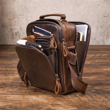 Personalized Leather Messenger Bag, Cross body Bag