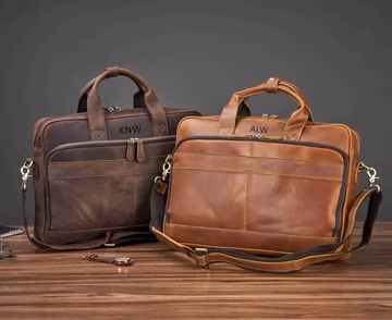 Personalized Vintage Leather Briefcase, Messenger Bag, Men Leather Shoulder Bag, Leather Laptop Bag, Best Valentines Day Gift for Him