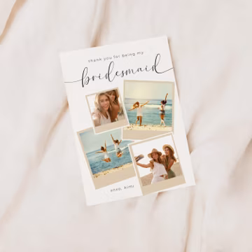Bridesmaid Thank You Card: Photo Collage, Instant Download