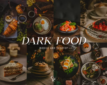 20 Moody Food Lightroom Presets. Desktop And Mobile. 20 Different Presets. Dark, Mood, Culinary, Blogger, Photography Filter for Instagram