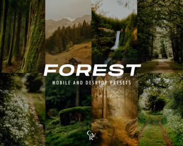 15 Forest Lightroom Presets. Desktop And Mobile. 15 Different Presets. Nature, Outdoor, Cinematic, Green, Landscape, Adventure Filter