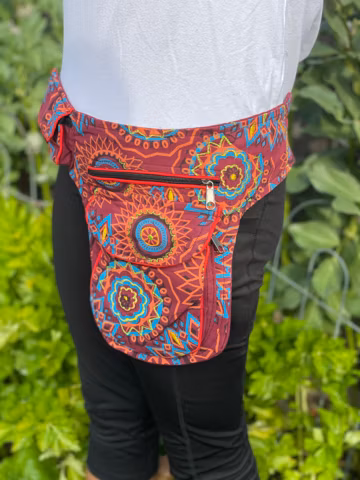 Himalayan Cotton Fanny Pack: Fair Trade Belt Bag with Pockets