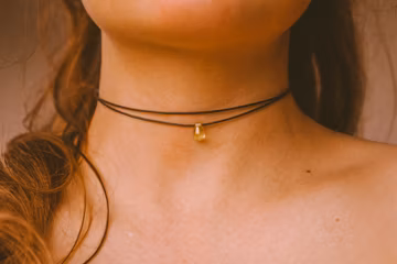 Double Layered Teardrop Choker Necklace, Hippie Style Beach Jewelry, Surfer Chokers for Women, Handmade Indie Jewelry, Simple Pendant Choker