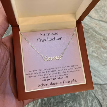 Geschenk An Enkelkind Personalisierte Namenskette, Besonderes Geschenk An Enkelkind, Enkelin Kette Mit Namen Zur Einschulung Grosseltern