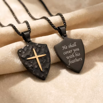 Cross Necklace for Husband, Personalized Dad Necklace, Engraved Christian Gift for Him, Mens Cross Pendant, Father Gift, Graduation gift
