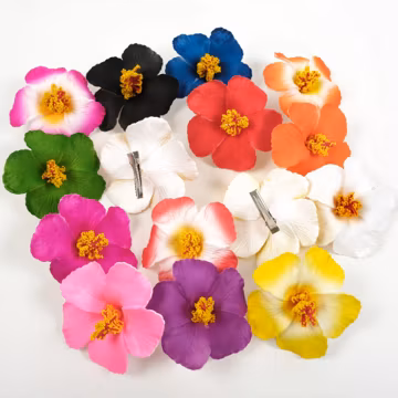 2-100Pcs Hawaiian Flower Hair Clips 15 Colors Women Plumeria Hibiscus Hair Clip Flower Barrettes for Vacation Beach Party,Boho Clips Wedding