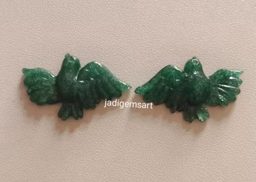 100%NATURAL GEERN AVENTURINE Gemstone Carving Eagle Natural Aventurine Gemstone Hand Carved Eagle 28*17*4.5mm pair For jewelry