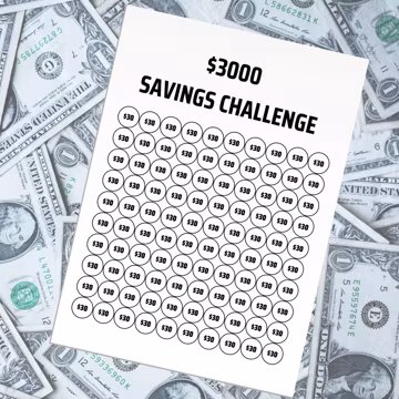 3000 Saving Challenge ,Printable Savings Challenge, Savings Tracker, Digital Download