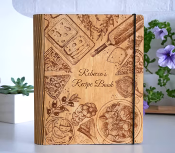 Recipe Binder Personalized Recipe Book Mothers Day Gift Wooden Custom Cookbook 5th Anniversary