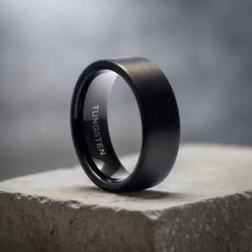 Black Tungsten Wedding Band, Tungsten Carbide Ring for Men & Women, Anniversary