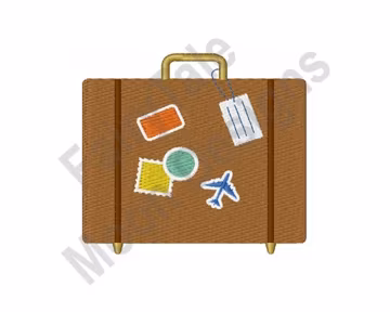 Travel Luggage - Machine Embroidery Design, Air Travel Suitcase Embroidery Pattern, Attache Case Embroidery, Travel Bag Embroidery Design