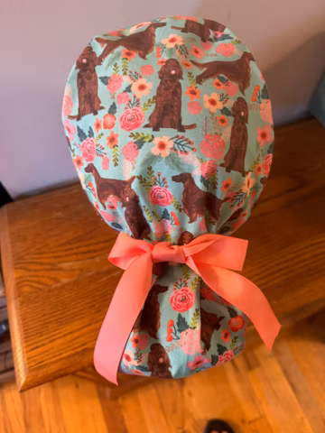 Irish Setter Scrub Cap-Irish Setter OR Scrub Cap-Ponytail Scrub Cap-Irish Setter Surgical Scrub Cap-Nursing Scrub Cap-Doctor Scrub Cap-