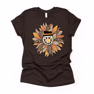 Fall Scarecrow Sunflower Tee - Unisex Bella Canvas Shirt