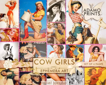 Cowgirl, Wild West Women, Digital Images, Ephemera Classics, Magazine covers, Women Photos, Classic, Vintage, Scrapbook Women Digital