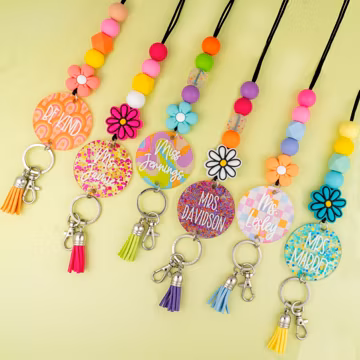 Groovy Sparkly Lanyard - Personalized Lanyard for Badge - 80's Lanyard - Teacher Lanyard - Teacher Gifts - Retro Lanyard