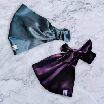 Luxurious satin "Sleep Well" hair wrap, pineapple hair protector, sleep headband, elastic or tie, over 15 colours available!