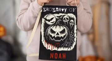 Large Personalized Halloween Trick or Treat Bag, Kids Halloween Tote Bag, Halloween Candy Bag, Halloween Gift For Kids, Gift for Adults
