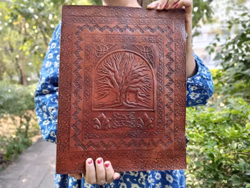 Tree of Life Leather Journal: Extra Large Handmade Notebook, Lined or Unlined