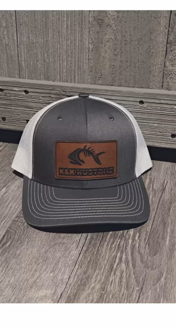 Custom Logo Leather Patch Trucker Hat, Personalized Gift
