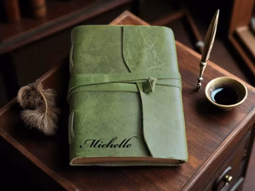 Personalized Handmade Leather Journal – Vintage Kraft Paper Notebook