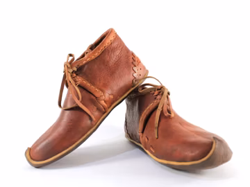 Madder Brown Historical Knight Shoes Traditional Medieval Boots Vegetable Tanned Leather Renaissance Fair Slip Ons Handmade Turkish Slipper