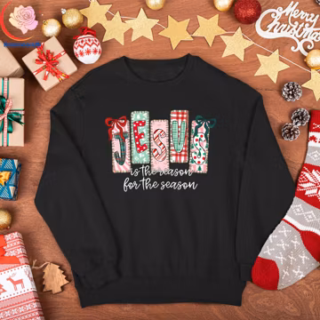 Jesus Christmas Sweatshirt Jesus Is The Season Sweater Gift For Christian Hoodie Holiday Outfit Religious Graphic Sweater
