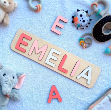 Wooden Name Puzzle for Baby, Custom Name Puzzle Gift, Baby Shower, First Birthday Gift, New Baby, Christmas Gift, Personalized Name Puzzle